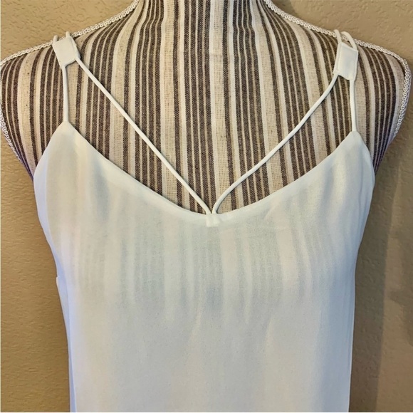 NWT Dressy Tank Small Naked Zebra Boutique brand White Double Strap Lined Sexy - Picture 2 of 10